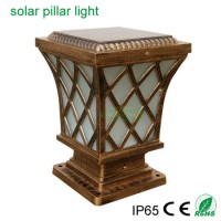 Classical Brass Solar Style 5W Garden Outdoor LED Lighting Solar Main Gate Light