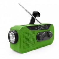 Portable Emergency Solar Hand Crank Radio with Bright LED and 2000mAh Power Bank for Outdoor Camping