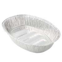 Microwavable Disposable Container Tray Oval Roaster Pan Aluminium Foil for Food Packaging