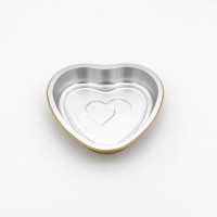 Food Use High Quality Heart Shape Disposable Aluminum Foil Trays Gold Wholesale Bakery Trays