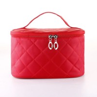 Quilted Solid Color Cosmetic Bag Large Capacity Pouch