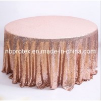 Hot Sale Cheap Table Clothes with Polyester Sequin Embroidery for Hotel Wedding Banquet
