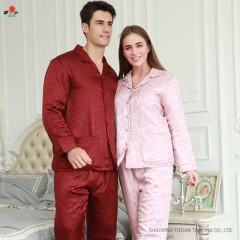 Silk Jacquard Pajamas Set for Couples图1