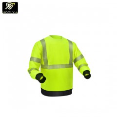 OEM Long Sleeve Reflective Custom Yellow Long-Sleeved Safety Sweatshirt图1