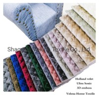 Hot Sale Polyester Velvet Ultrasonic with 3D Embossed Furniture Home Textile Fabric for Sofa Curtain