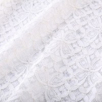 Delicate Cotton and Nylon Blend Lace with Decorative Chevron and Floral Stripes