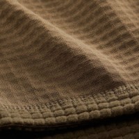 Polyester Elastane Olive Green Waffle Fleece Jacket Fabric