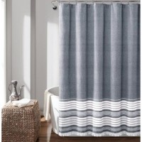 Manufacturer Texpro 2021new Woven Stripe Shower Curtain Cotton and Polyester Blend Yarn Dyed