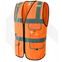 High Visibility Vest with Customized Logo and Fluorescent Fabric