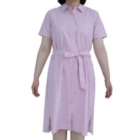 Fashion Women's Seesucker Stripe Pajamas Nightshirt