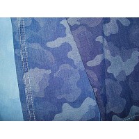 Jacquard Camouflage Design Indigo Denim Fabric