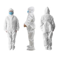 Cheap Nonwoven White Disposable Protective Clothing Suit for Adults