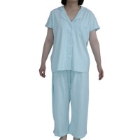 Fashion Women's100% Cotton Solid Jersey Short Sleeve Pajamas