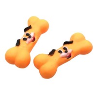 Wholesale High Quality Vinyl Rubber Dog Face Bone Pet Toy