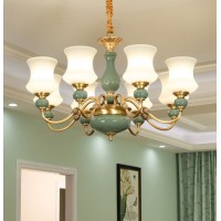 Hot Sale Morden Luxury Glass Copper Pendant Lighting Ceiling Chandeliers Lamps