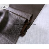 2017 Shiny Brown Suede Leather Fabric for Sofa and Chair