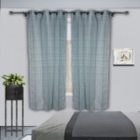 Curtains 8 Grommets Yarn Dye Gien Check Eyelet Curtain for Bedroom Living Room  54X84 Inches; Curtai