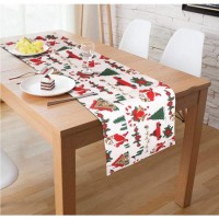 Manufacturer Texpro 2021new Christmas Fused Table Runner Cotton Table Runner  Machine Washable for H