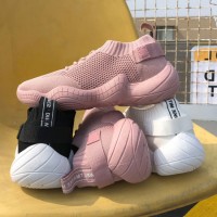 Fashion Stretch Socks Shoes for Women Korean Version Fly Knit Leisure Sports Shoes for Women Cross B