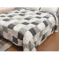 Printed Ultrasonic Quilted Microfiber Blankets Polyester Quilts