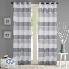 Polyester Colorful Horizontal Striped Sheer Window Fabric/ Curtain - #2088图1