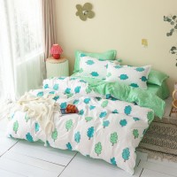 Green Trees Great Brtain Hot Selling 80GSM Microfiber Polyester Queen Size 4 PCS Bedlinen Bedsheet B