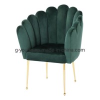 Antique Colorful Velvet Cushion Gold Legs Bedroom Chairs