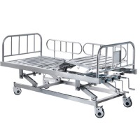 High Quality Best Seller Three Crank Stainless Steel Manual Hospital Bed Medical Bed Nursing Bed Med