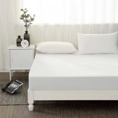 160GSM White Cozy Waterproof Cotton Mattress Protector图1