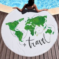 Compressed Durable Microfiber Change Round Beach Towel