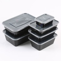 Food Grade PP Take Away Food Packing Box Disposable Plastic Microwave Food Container with Lid