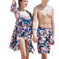 New Fashion Waterproof Quick Dry Flower Printing Beach Shorts for Couple