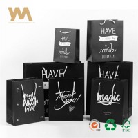 Wholesale Custom Printing Black Shopping Paper Packaging Bags