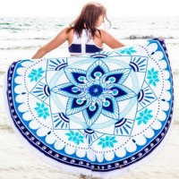 Hot Selling Outdoor Pattern Round Beach Towel with Tassels Yoga Towel