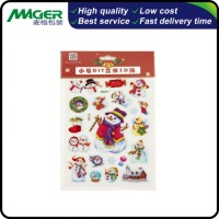 Custom Christmas Art Kids Cute Bubble Puffy PVC Stickers Label