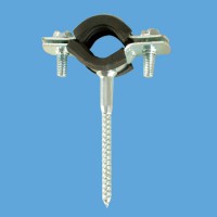 Zinc-Plated Carbon Steel Two Side Fixing Heavy Duty Pipe Clamps with EPDM Rubber and Riverted Leg Sc