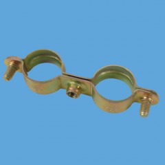 Carbon Steel Blue-White Zinc-Plated M7 Thread Spacing 1.5mm Double Ring Pipe Clamps Without Rubber图1