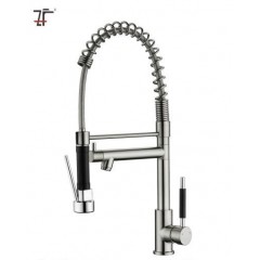 Multi-Function Practical Brushed Nickel Pull-out Kitchen Sink Faucet (ZFT-004L)图1