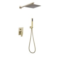 Golden SUS 304 Stainless Steel Hot and Cold Wall Mounted Concealed Shower Mixer Faucet Setc Bathroom