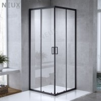 Morden Design Black Framed Corner Entry Sliding Door Shower Rooms