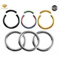 G23 Solid Titanium Europe and United States Hypoallergenic Universal Ring Seamless Closed Earrings N