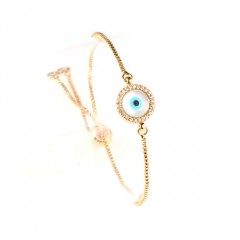 Custom Evil Eye Charm Bracelet Jewelry Micro Pave Zircon 18K Gold Bracelets Women图1