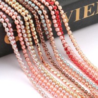 Ss8 Pearls Rhinestones Chain Colorful Round ABS Pearls Chain Gold Base Cup Beauty Accessories for DI