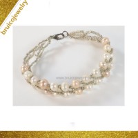 Fashion Hand-Woven Bead Bracelet Jewelry Silver Accessory Freshwater Pearl Bracelet