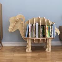 Wooden Animal Style Free Standing Display Rack Home Office Daycare Furniture