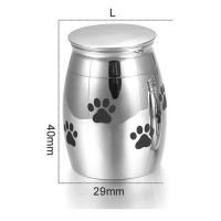 Personalized Small Keepsake Urns for Pet Ashes Mini Dog Paw Cremation Urns for Ashes Stainless Steel