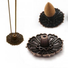 1PCS Lotus Flowers Pattern Incense Burner Stick Cone Burner Holder Incense Base Plug Home Decoration图1