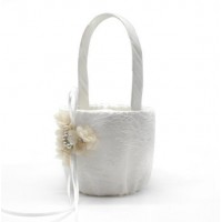 Silk Fabric Handle Wedding Bouquet Flower Basket