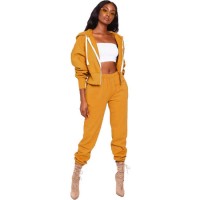 L283286 Solid Color Sports Hoodie and Pant