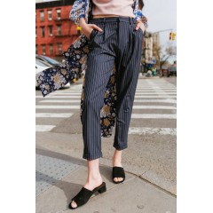 Women Fashion Clothing High Waist Lady Stripe Ankle Trousers Women Office Wear Harem Pants图1